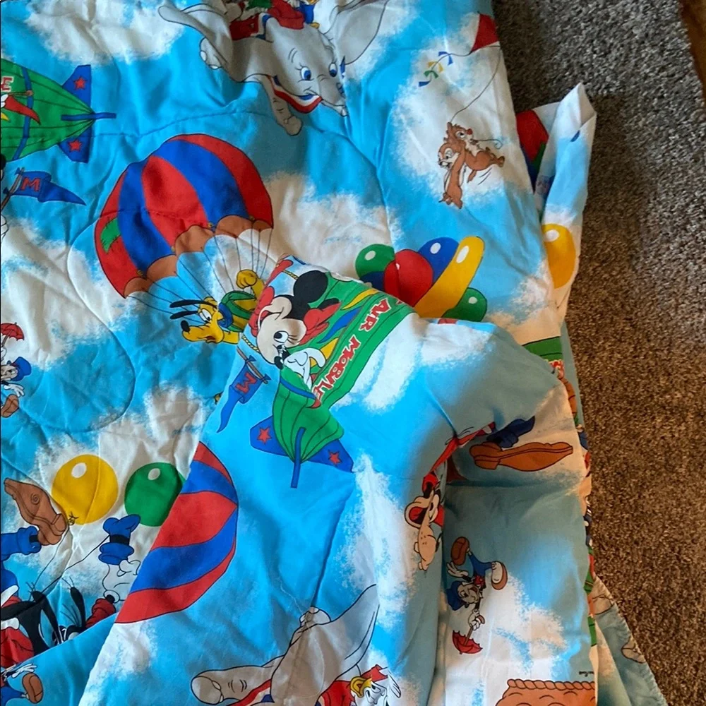 Mickey Air Mobile Cartoon twin comforter sheet and pillow case set